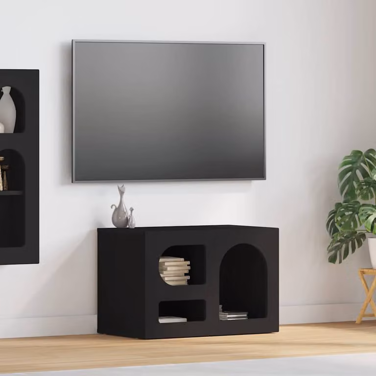Mobile TV vidaXL moderno in legno ingegnerizzato nero L: 60 cm, P: 35 cm, H: 40 cm