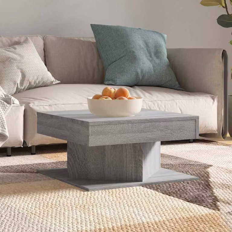 Tavolino da salotto moderno vidaXL in legno multistrato grigio L/P/H: 57 x 57 x 30 cm