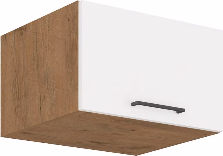 Armadietto profondo per cappa aspirante VANYA - larghezza 60 cm, bianco / rovere lancelot
