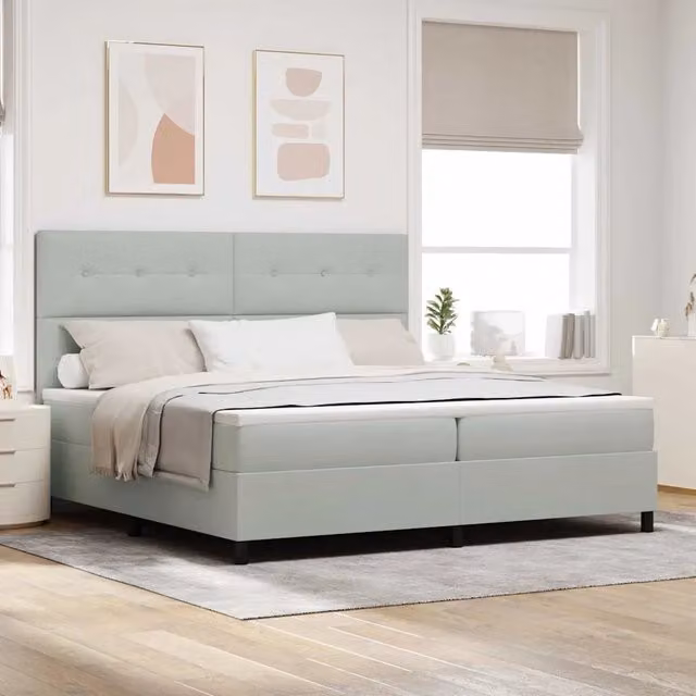 Letto a molle con testiera in velluto grigio vidaXL L: 200 cm, P: 200 cm, H: 280 cm