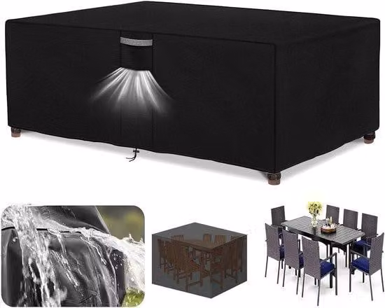 Telo protettivo per mobili - Idrorepellente e antivento - 222 x 212 x 73 cm - Nero