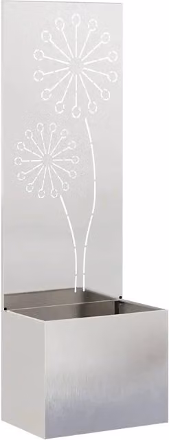 Paravento per privacy da giardino in acciaio traforato argento L: 50 cm, H: 150 cm CFW1598964 – 1