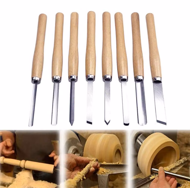 Omgoods - Set di 8 utensili per intaglio del legno - Ideale per la lavorazione e la scultura del legno