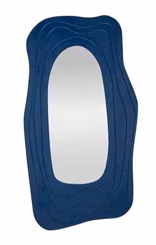 Mauro Ferretti Specchio da muro Dafne Blu MDF e Specchio 90x165 cm