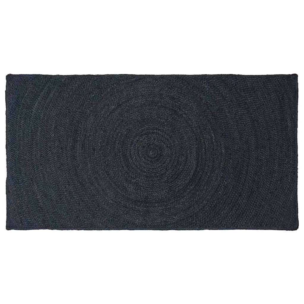 Tappeto in juta vidaXL per area, rettangolare, Grigio Antracite, L: 80 cm x P: 150 cm