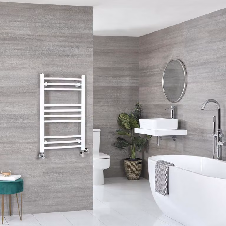 Scaldasalviette Misto Curvo - Termoarredo Bagno Bianco - 800 x 500mm - 300W - Ive