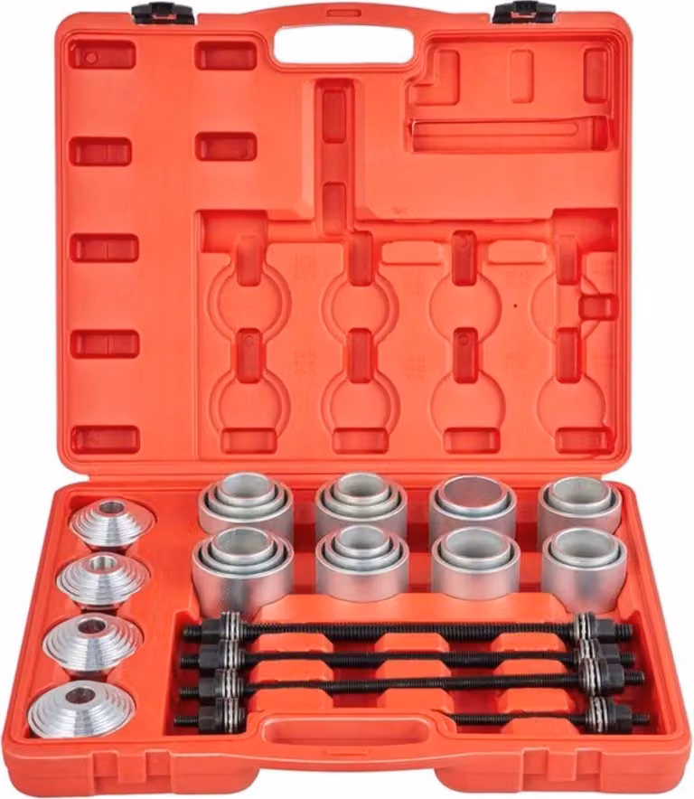 Trattore con cuscinetti ruota PRO - set di montaggio - 28 pezzi - mandrini in acciaio - smontatore di mozzi - utensile di smontaggio
