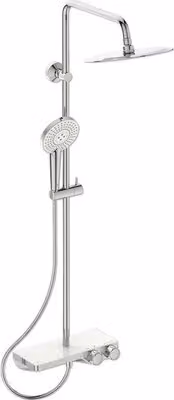 Sistema doccia CERATHERM S200 rotondo, con mensola cromo cromo