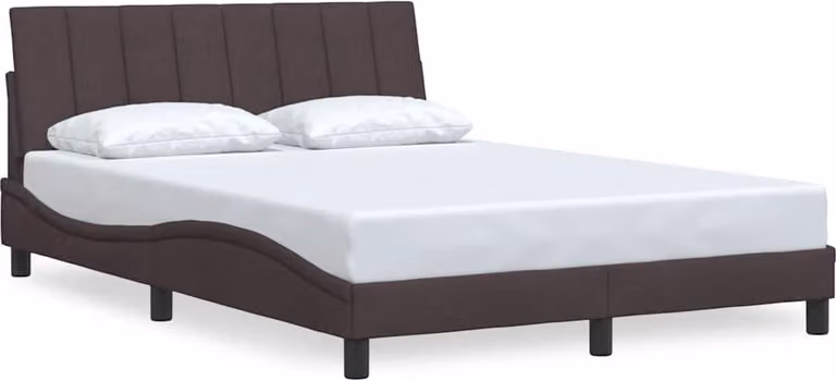 Struttura letto senza materasso "Hanko" in tessuto marrone scuro 140x200 cm