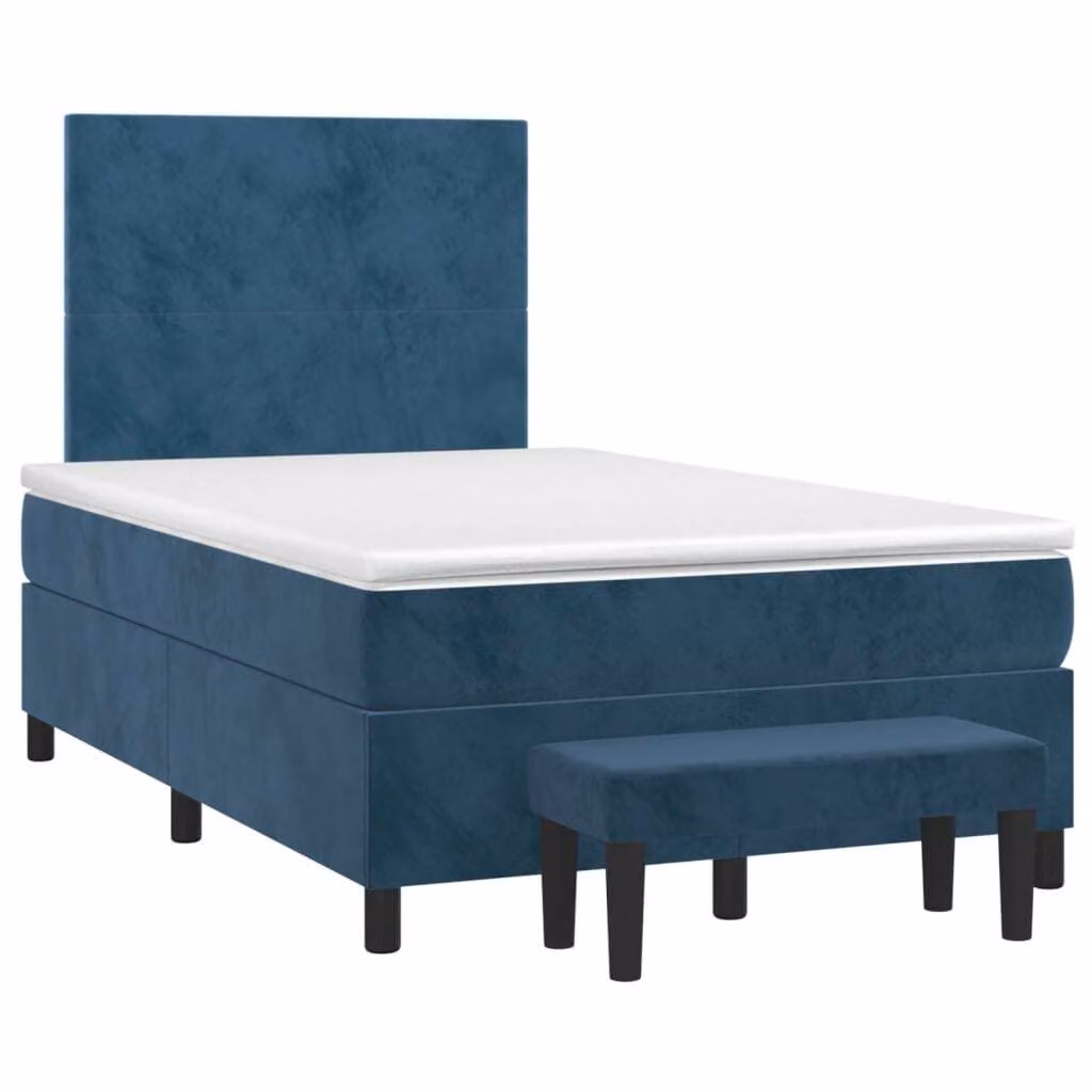 Maison Exclusive - Letto boxspring con materasso blu scuro 120x190 cm velluto