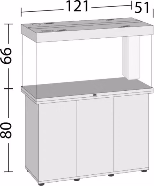 Acquista l'acquario Juwel Rio 350 LED colore nero, dimensioni L 121 cm x P 51 cm x H 66 cm, senza supporto