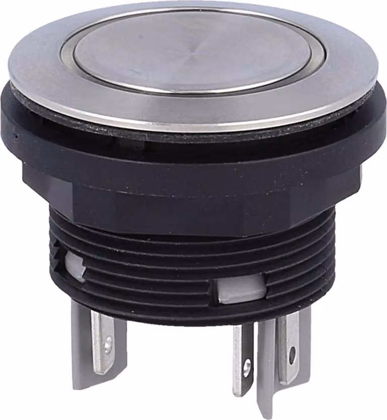 Georg Schlegel Pulsante con illuminazione ad anello, illuminabile 1S, rotondo, connettore piatto SHORTRON 2,8 mm x 0,8 mm - 1 pezzo