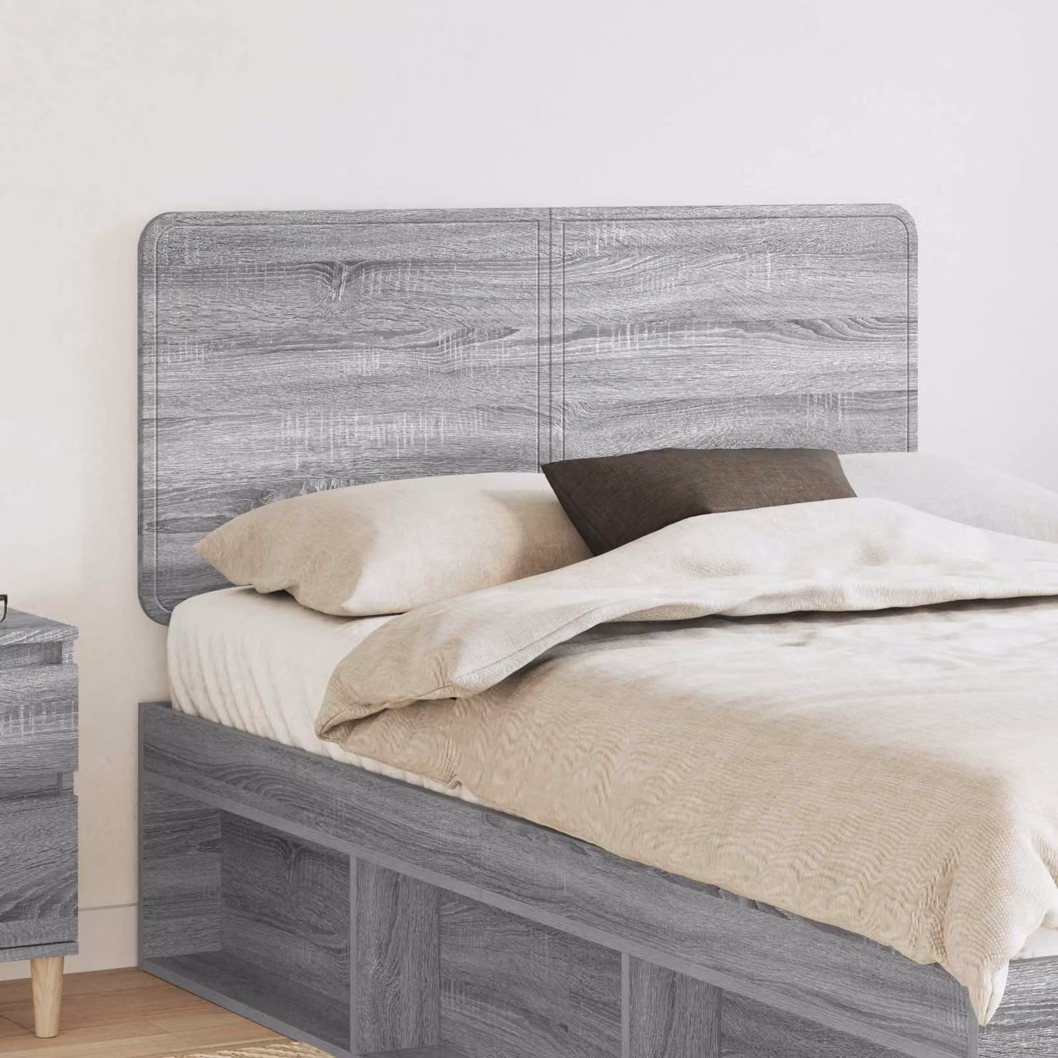 Testiera per letto moderna vidaXL in legno ingegnerizzato grigio opaco