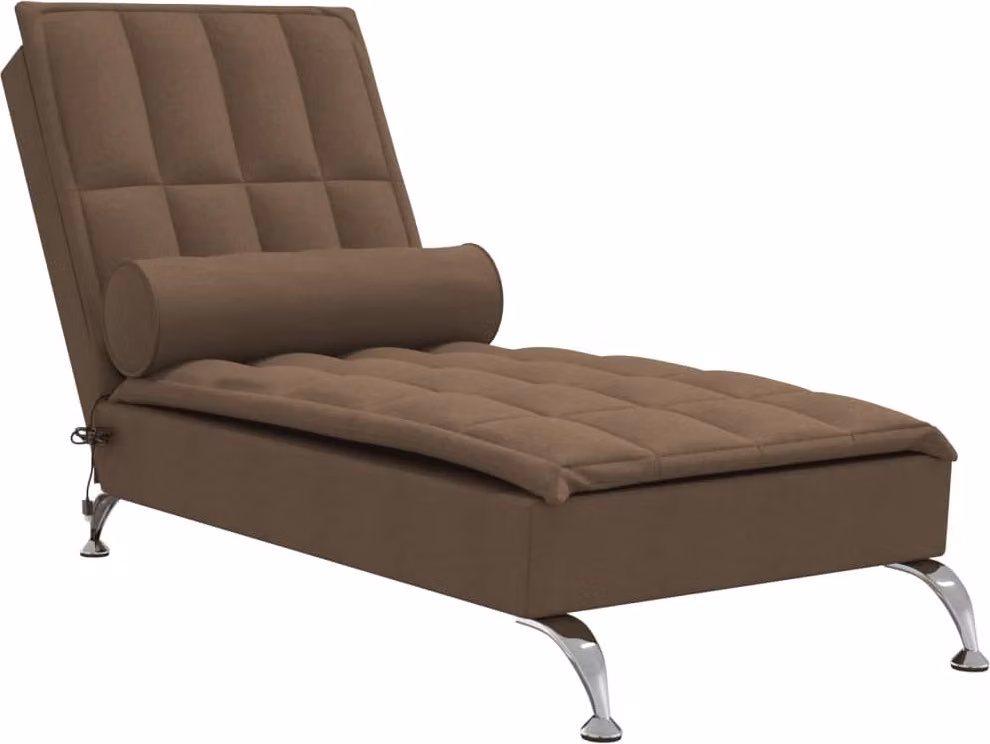 SYFAX™ Chaise Longue Massaggi con Capezzale Marrone in Tessuto