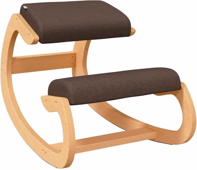 Sedia Inginocchiatoio Marrone in Compensato di Betulla e Rovere L/P/H: 55 x 55 x 84 cm