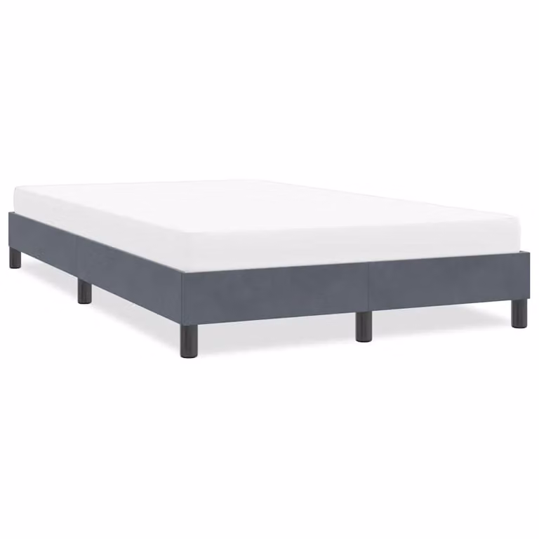 Giroletto vidaXL senza materasso in velluto grigio con doghe in legno L: 120 cm, P: 223 cm, H: 123 cm
