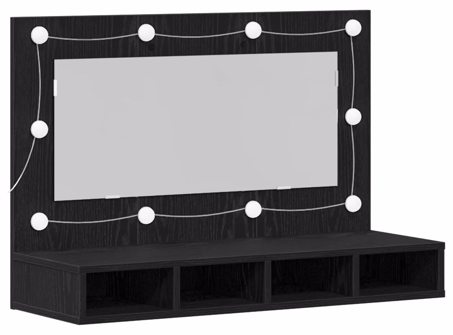 Mobiletto per specchio Rovere Nero 90 x 31,5 x 62 cm