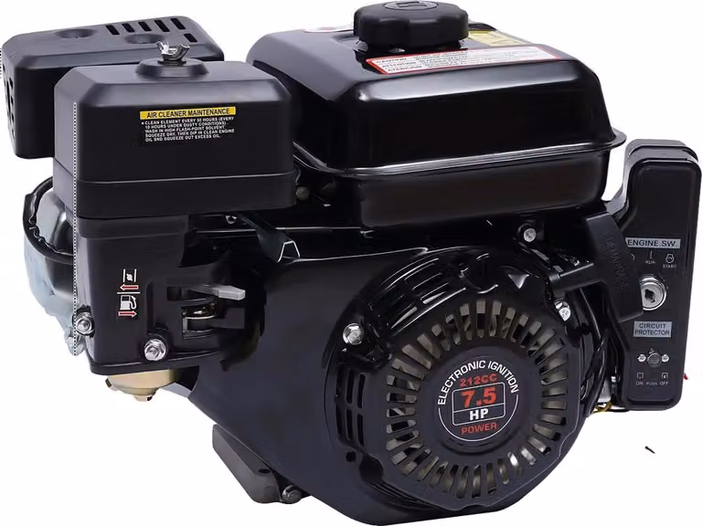 Motore a benzina, 7,5 CV, design a 4 tempi, nero