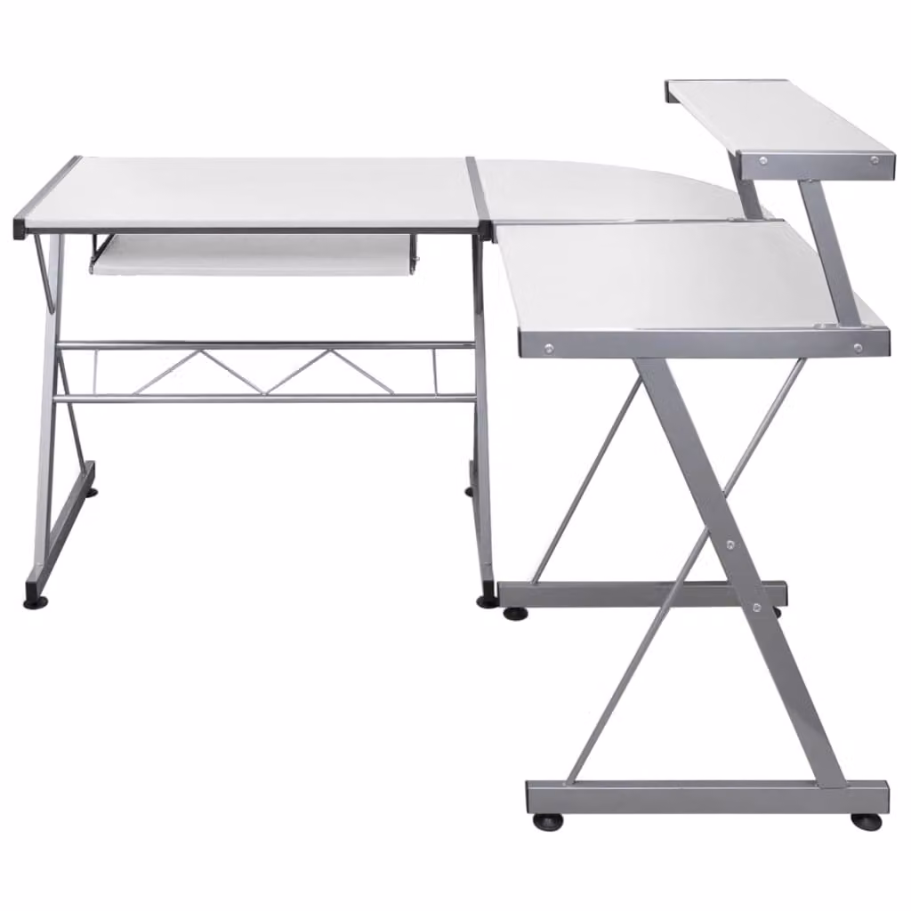 Scrivania ad angolo Bianco 132x112x99 cm Materiale a base di legno