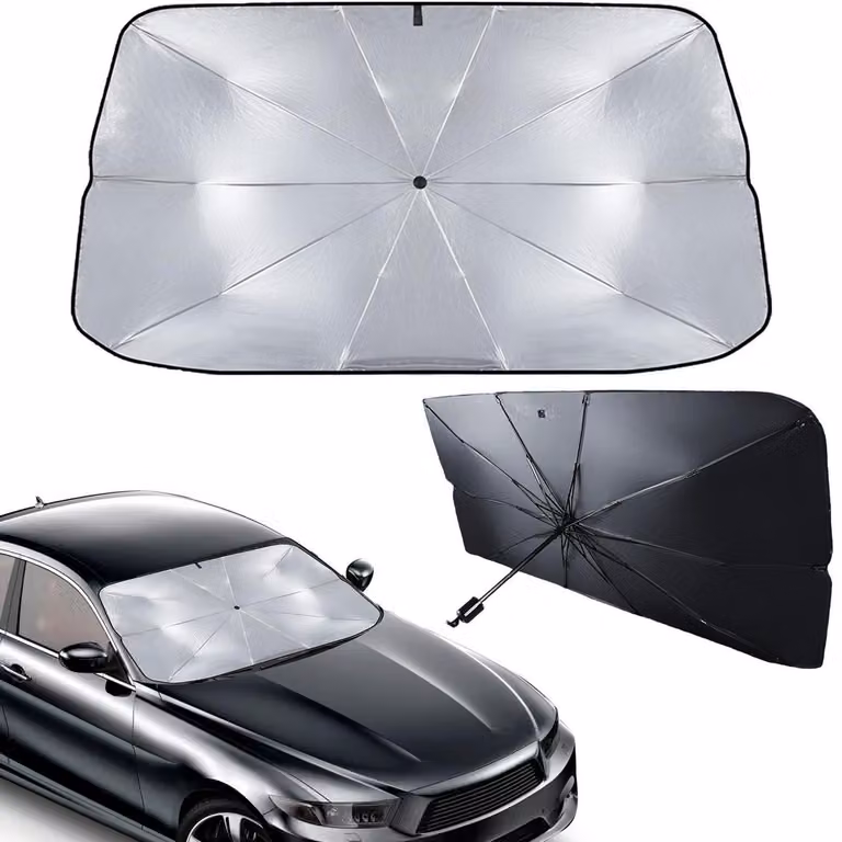 Parasole per auto, parabrezza, 140x80 cm, ombrello, protezione UV, pieghevole