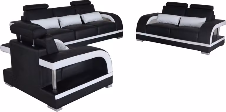 3+2+1 Garnitur Leder Sofa Couch Couchen Sofas Wohnlandschaft Luxus Polster