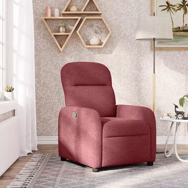 Divano Sedia-Poltrona Reclinabile in Tessuto Rosso Vino 730015