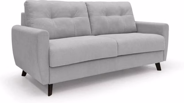 Divani.Store Callisto Divano letto matrimoniale in tessuto grigio con coperture rimovibili