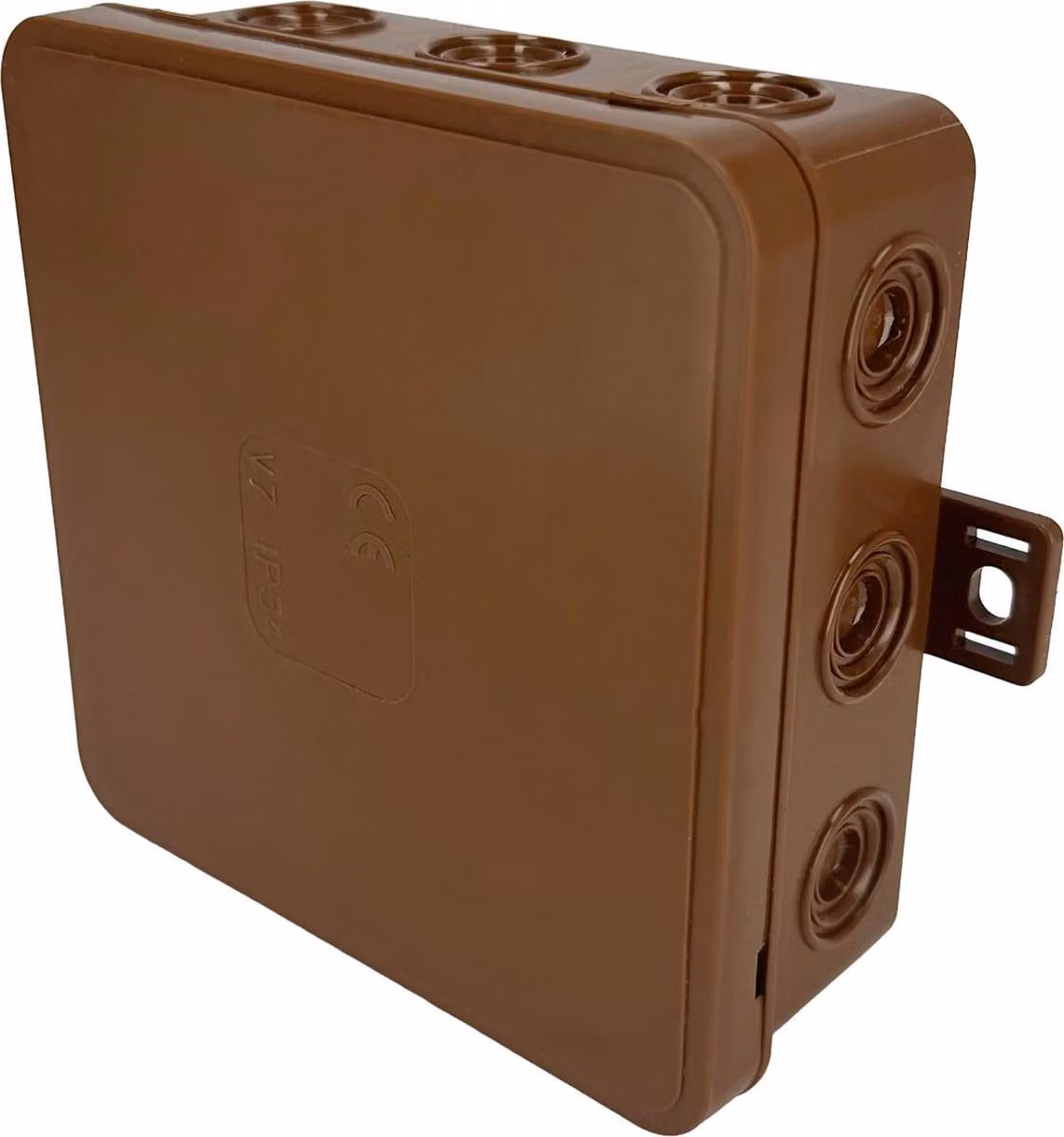 Scatola di derivazione flessibile per montaggio a superficie 100x100x41mm IP54 12 click-ins con aperture per l'estrazione marrone V7 EDO777918 EDO Technic