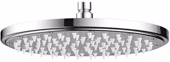Soffione a pioggia rotondo in ABS, 20 cm, 1 getto, a risparmio idrico, cromato