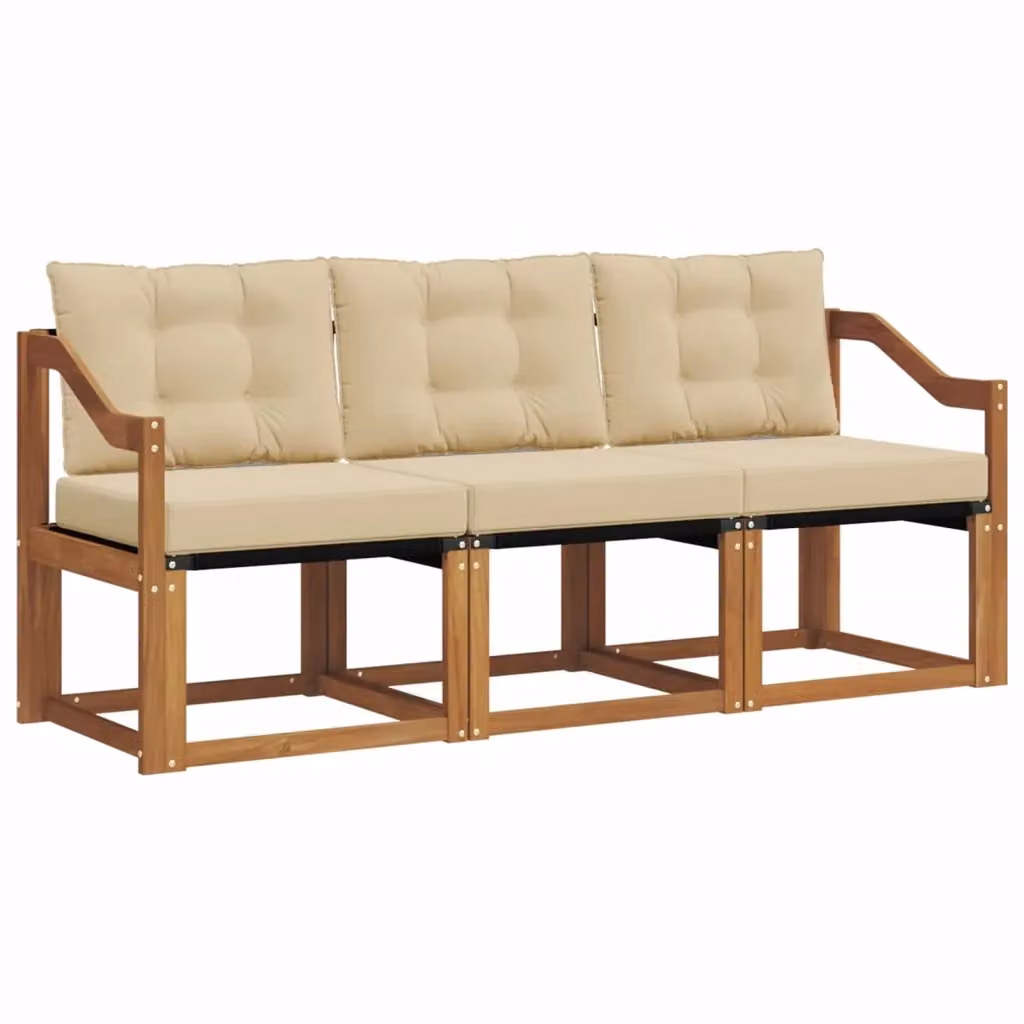 Set di divani da esterno vidaXL in legno di acacia e tessuto beige con cuscini inclusi – 2