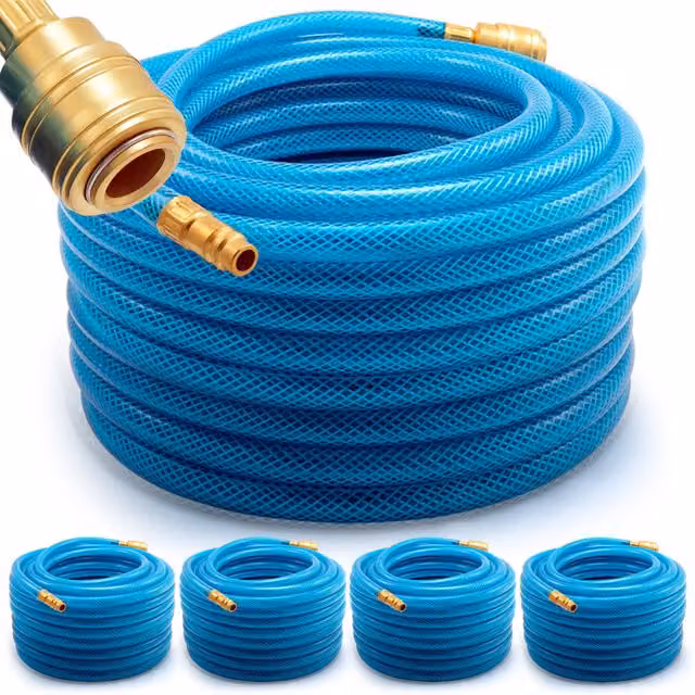 Set di 5 tubi per aria compressa Deuba da 20 m con attacco rapido, colore blu