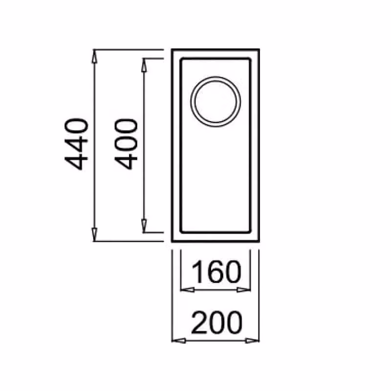 Lavello da incasso Elleci Quadra 50 con 1 vasca in Metaltek Grigio Aluminium L/P: 44 x 20 cm LMQ05079BSO – 2