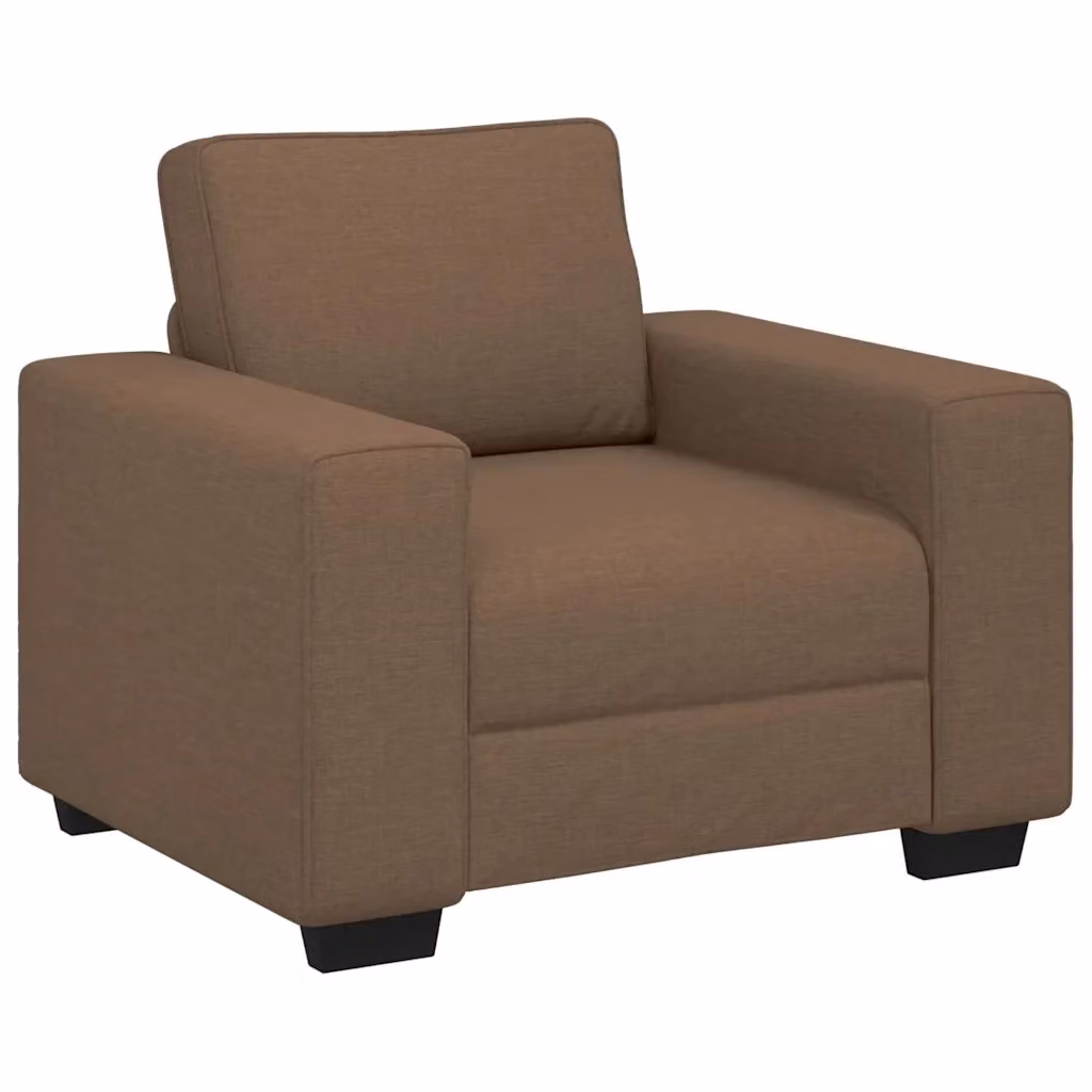 Poltrona lounge moderna vidaXL in tessuto marrone con braccioli L/P/H: 100 x 77 x 82 cm – 2
