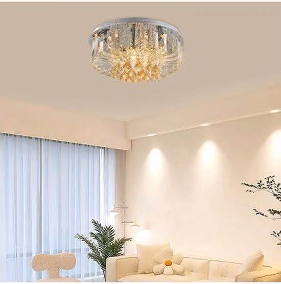 Lampada da soffitto in cristallo - Con telecomando - 6 luci - Design moderno