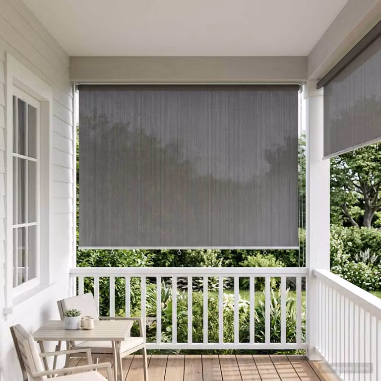 vidaXL Tenda a Rullo Esterno Blocco UV 90% Grigio Chiaro 220 x 230 cm