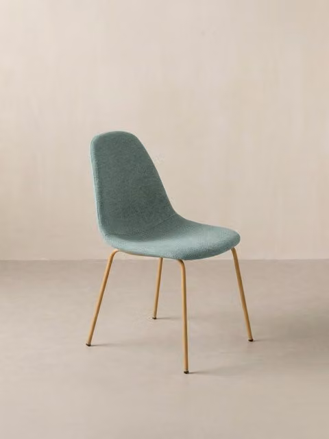Sedia imbottita Trive color menta con struttura in metallo Kenay Home