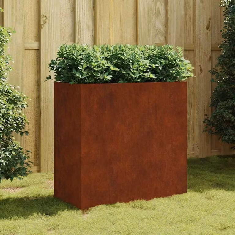 Fioriera vidaXL in acciaio Corten color marrone L: 80 cm, P: 40 cm, H: 80 cm