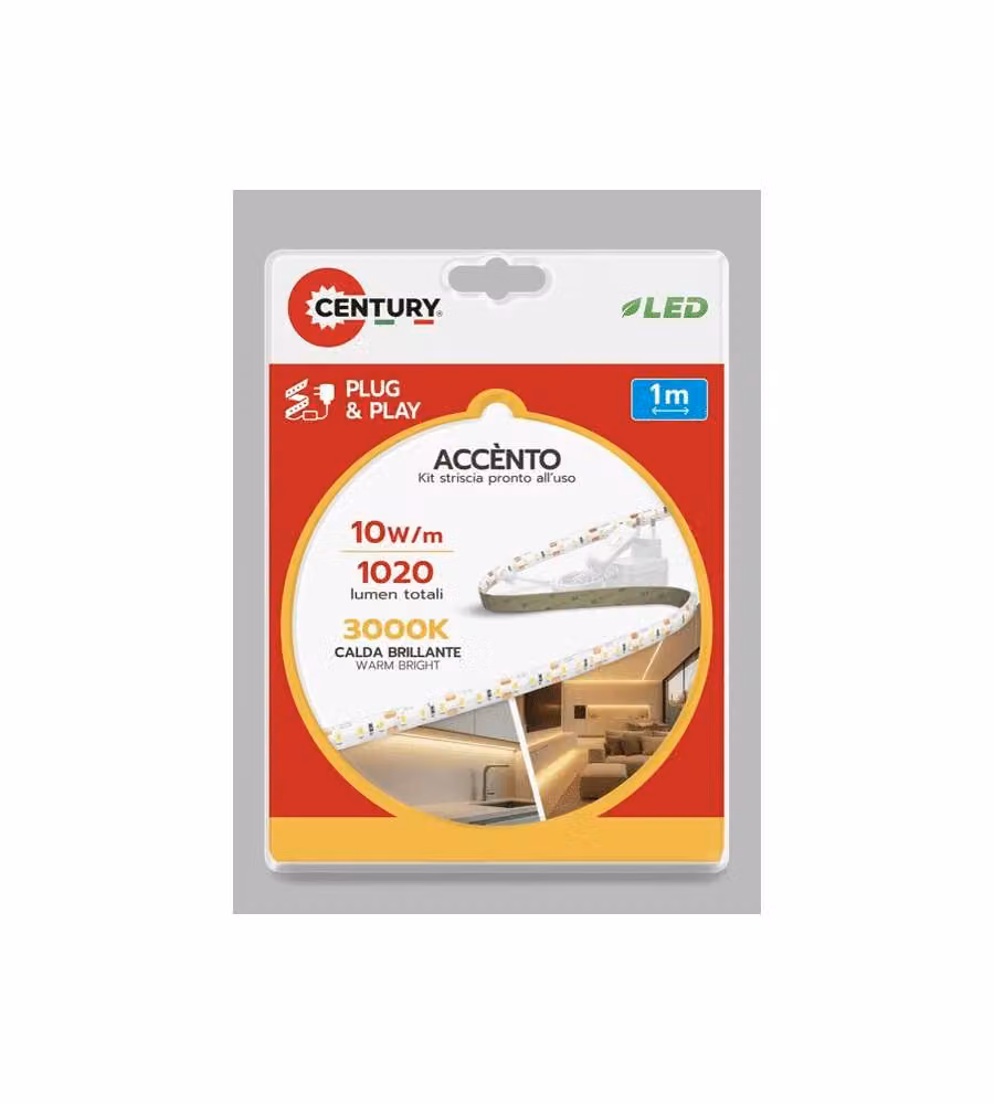 Century Italia Striscia LED Accento 1m 10W 3000K Flessibile IP20