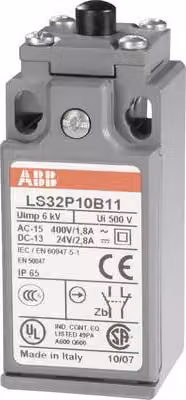 Interruttore di fine corsa 400 V/AC 1,8 A a pistoncino momentaneo LS32P10B11 IP65 1 pz