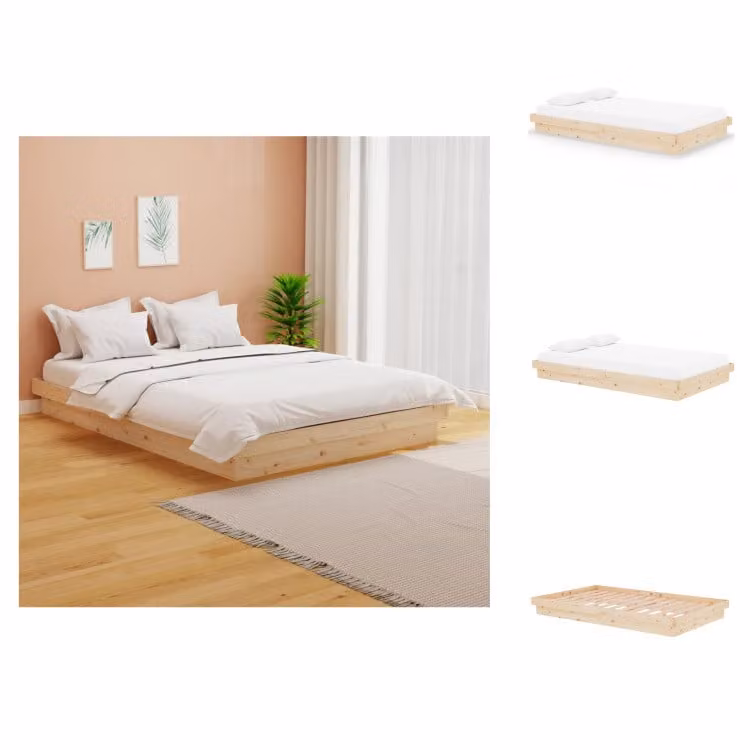vidaXL Letto in legno massiccio 120x200 cm - Letti e strutture letto