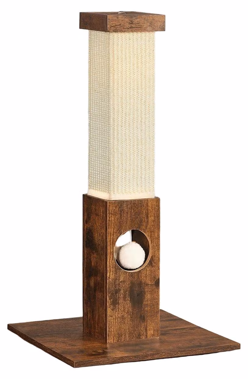 Albero per gatti – Area giochi per gatti – Robusto e resistente – Colore marrone vintage – 73 cm – 38 x 38 cm