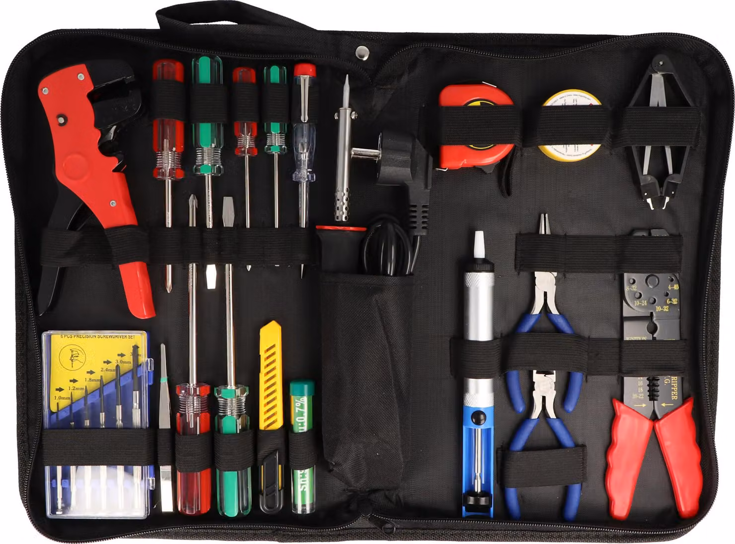 set di utensili da 20 pezzi in una pratica borsa per riporre gli attrezzi, comprensiva di set per saldare