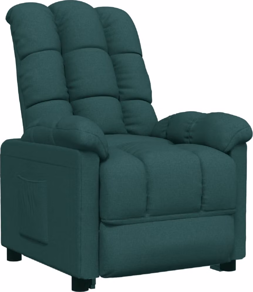 Recliner in tessuto verde scuro