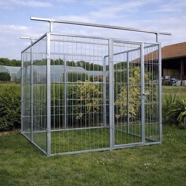 Box per cani SIDERBOX in metallo zincato elettrolitico, colore argento e nero, L 200 cm x P 200 cm x H 180 cm – 1