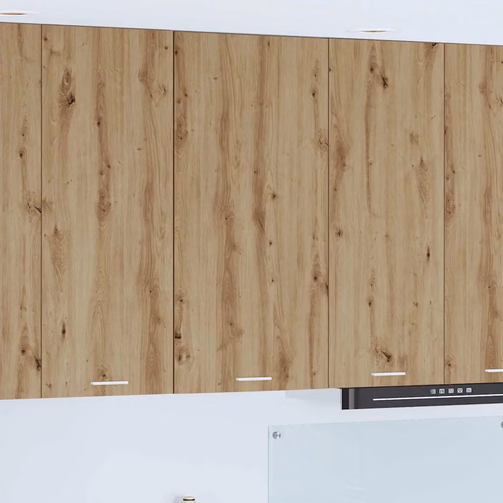Armadio pensile da cucina moderno vidaXL in legno e MDF, Bianco e Rovere, L 50 cm x P 31 cm x H 100 cm