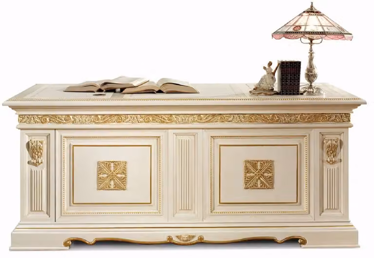 Casa Padrino scrivania barocca bianco/oro 196 cm - Italy