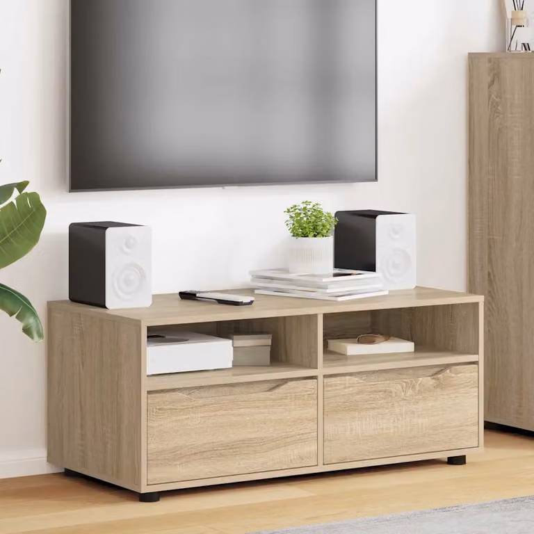 Mobile TV vidaXL in legno ingegnerizzato Rovere Sonoma marrone L 100 x P 48 x H 43 cm