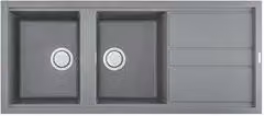 Lavello 2 vasche (116x51cm) BEST 500 Light grey Satinato LKB50097