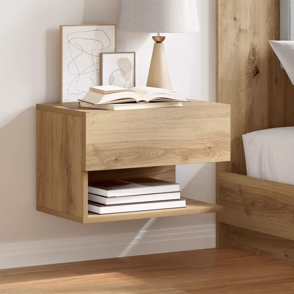 Set di 2 comodini da muro vidaXL in stile artigianale colore marrone