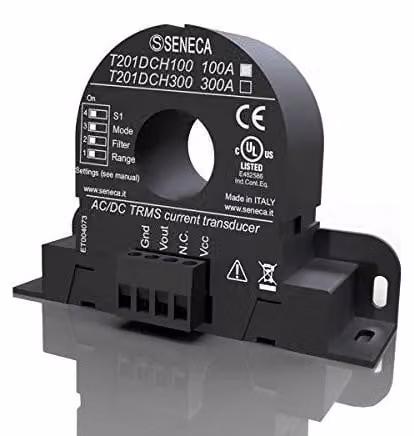 Convertitore AC/DC ± 100 A, basato sull'effetto Hall, con misurazione TRMS, uscita da 0 a 10 V